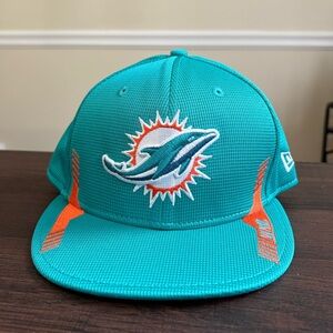 Miami Dolphins NFL New Era Hat Team Issued On Field Sideline Snapback Cap